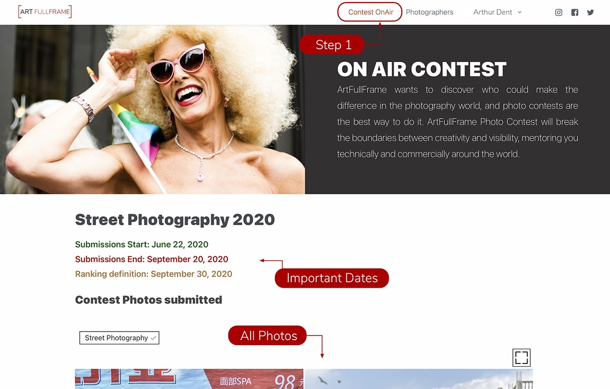 ArtFullFrame Contest OnAir section for Jury