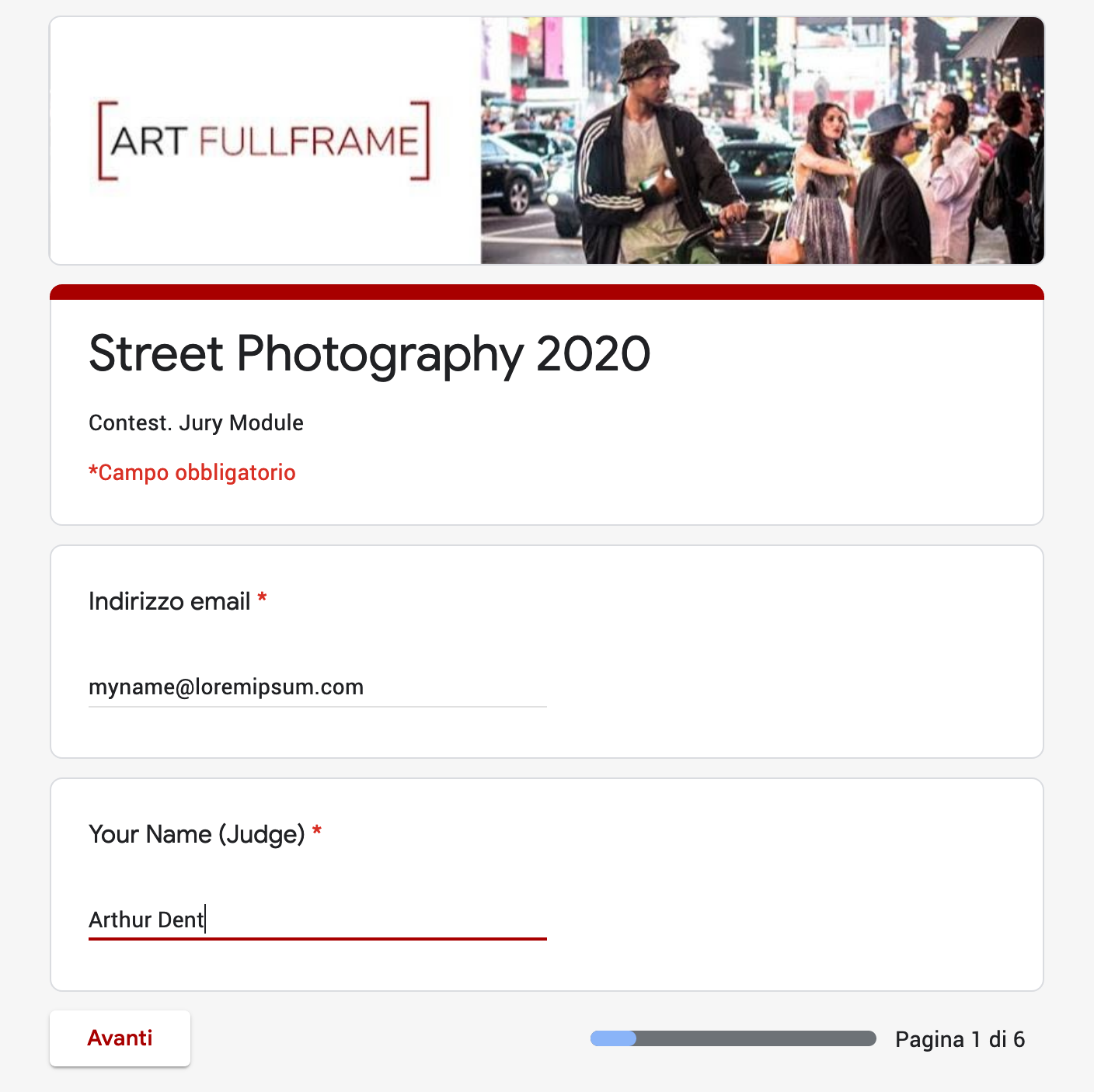 ArtFullFrame Photographers section for Jury