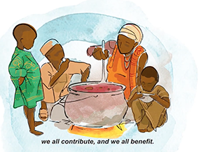 Family around a meal