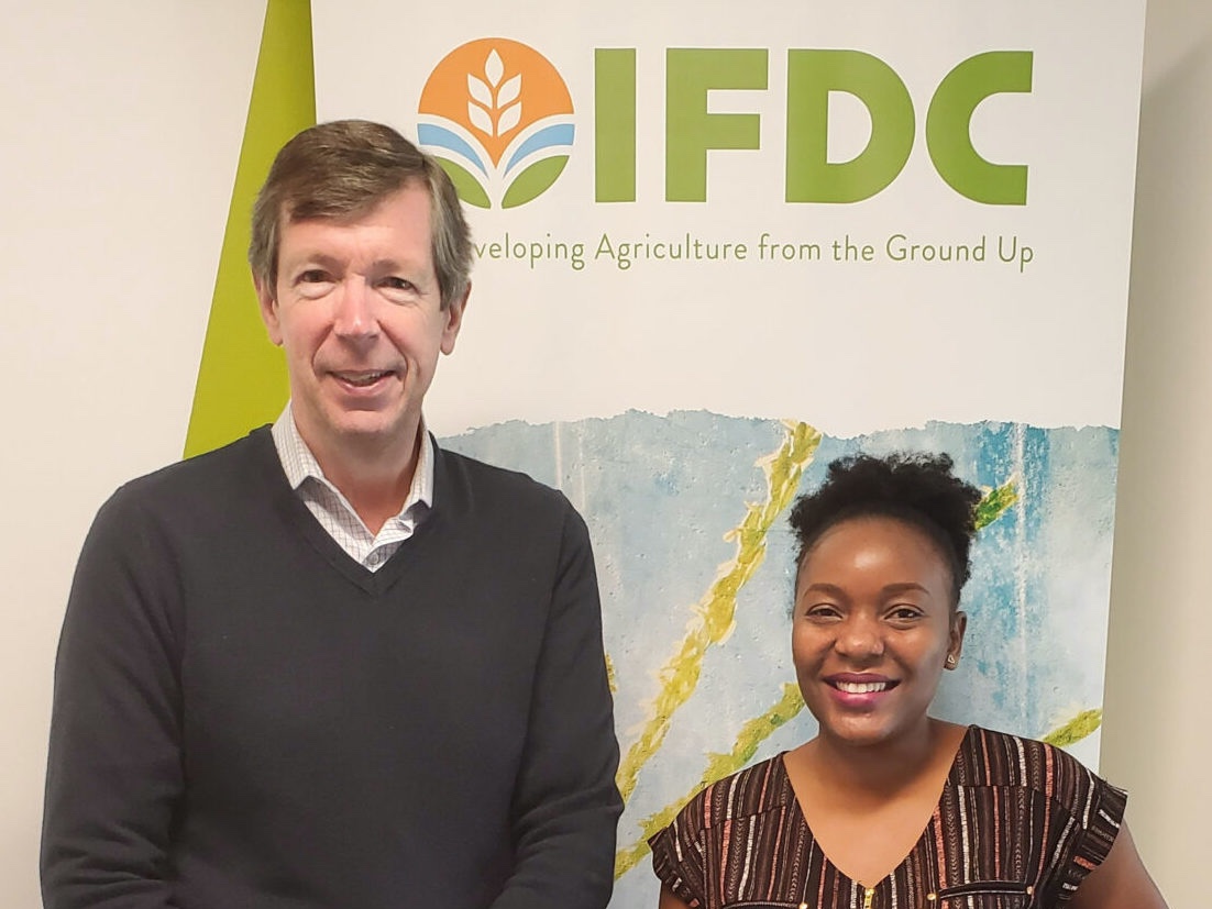 Constance Munyenyembe posed with her boss, Doug Kerr