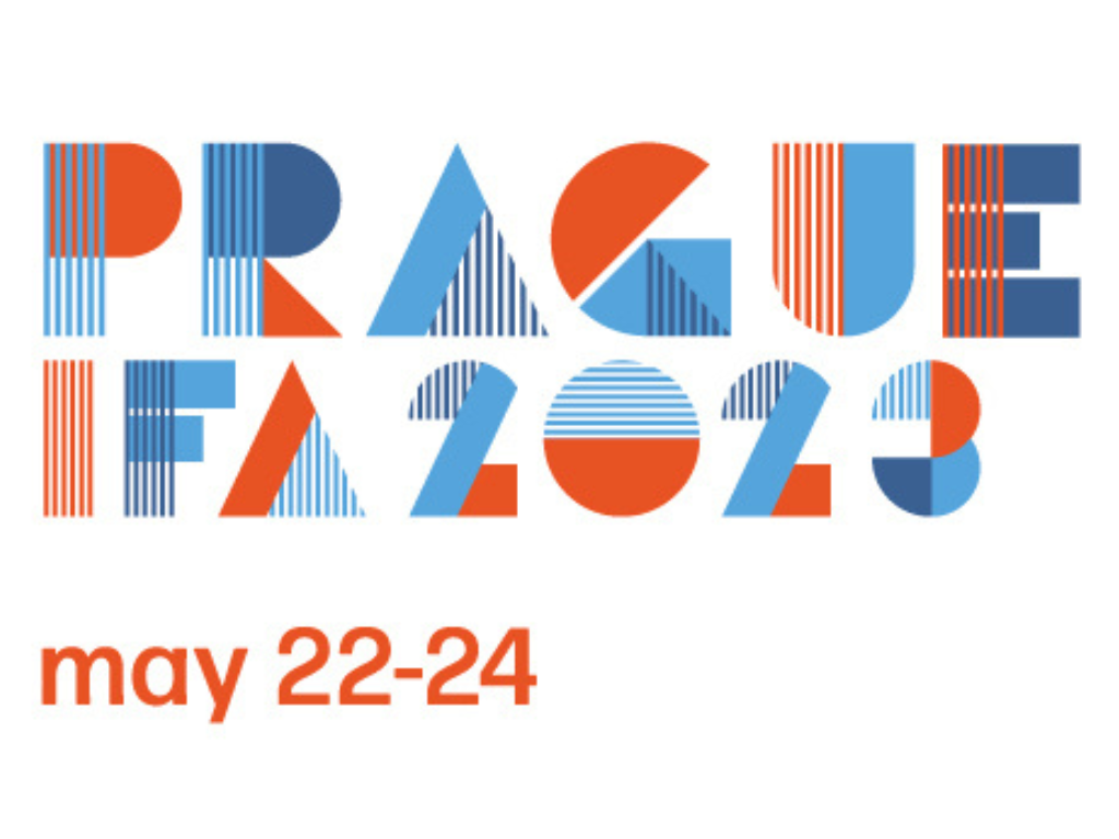 IFA 2023 conference graphic, which says “PRAGUE IFA 2023, May 22-24,“ in red, white, and blue
