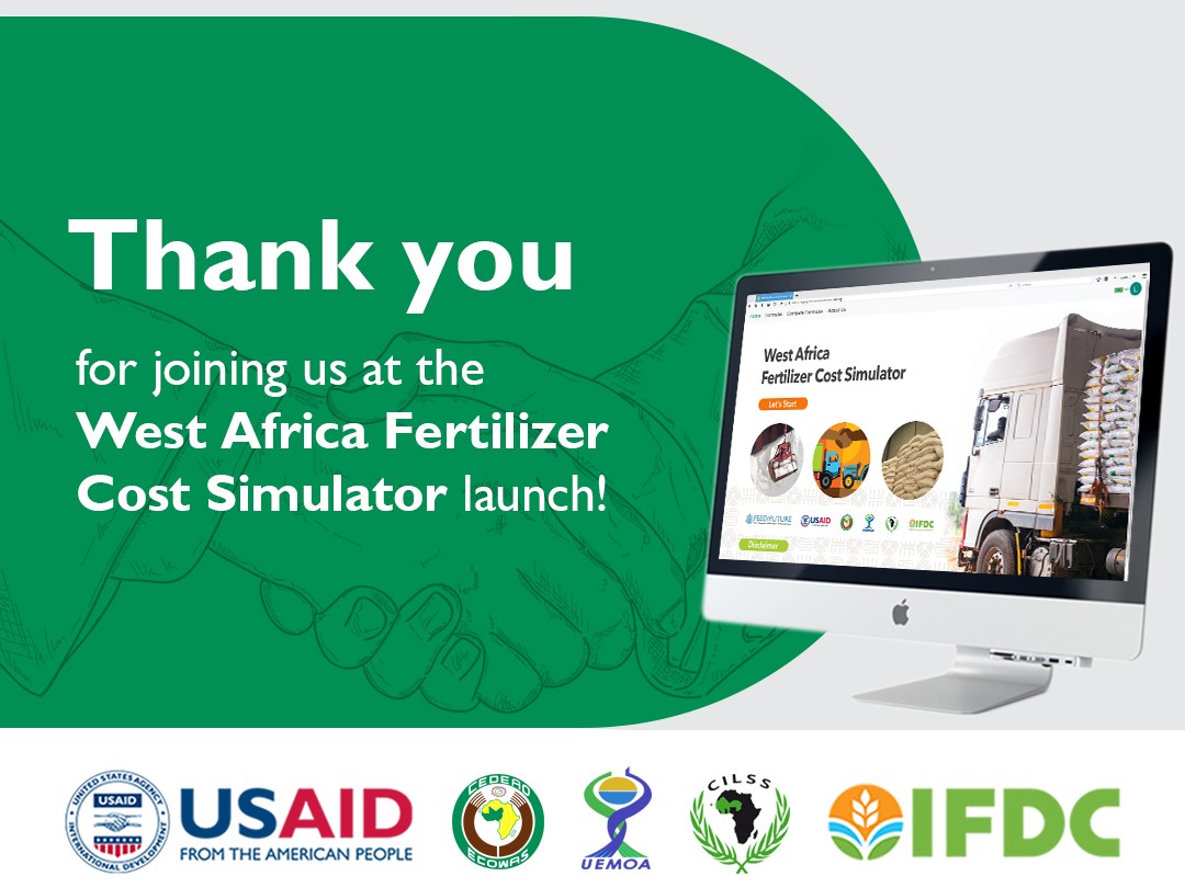 Fertilizer cost simulator launch graphic - thank you for attending.