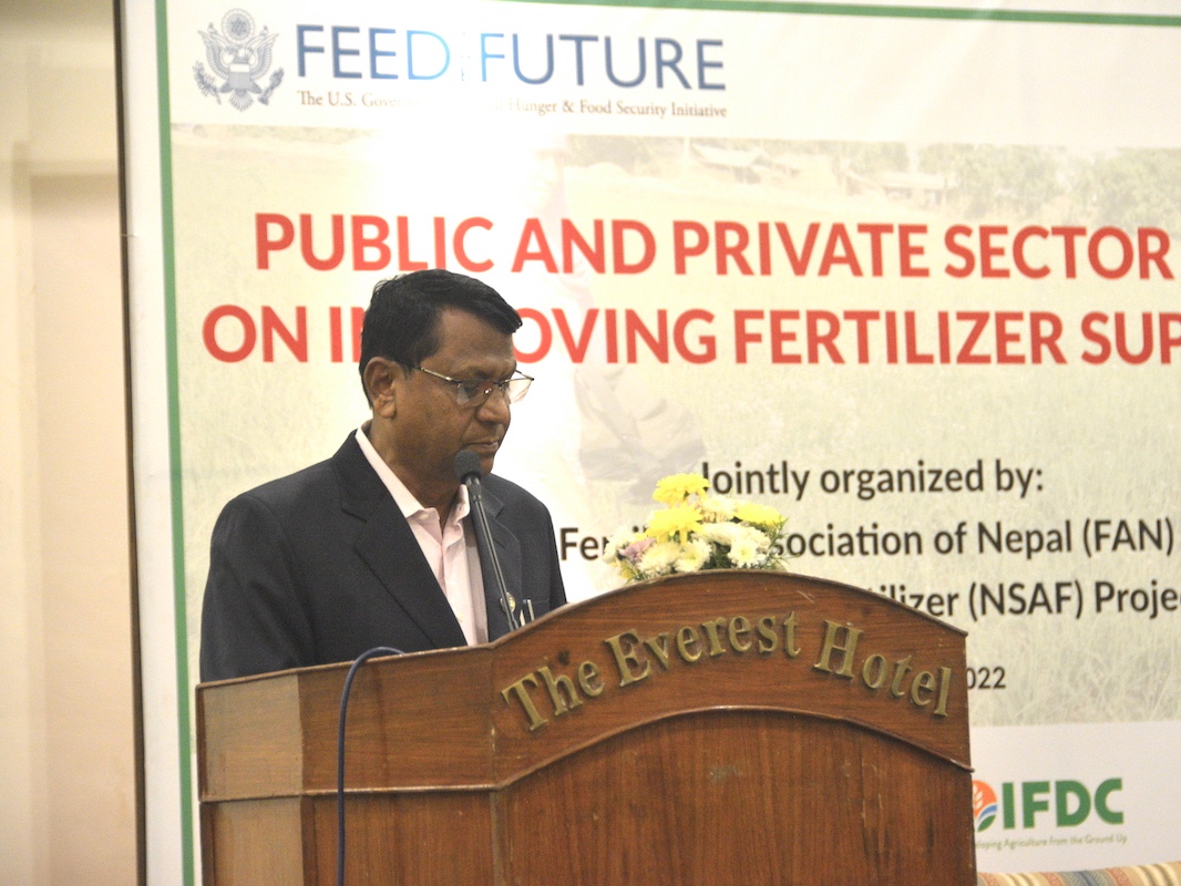 Honorable Agriculture Minister addressing the program event attendees