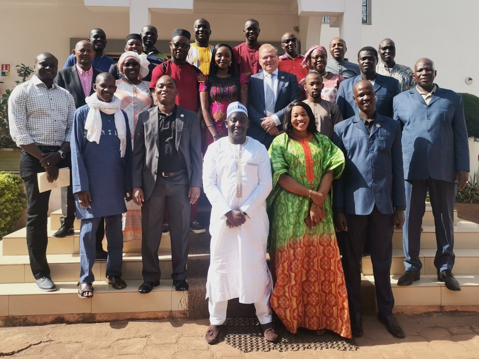 The IFDC Mali team celebrates the arrival of President and CEO Henk van Duijn.