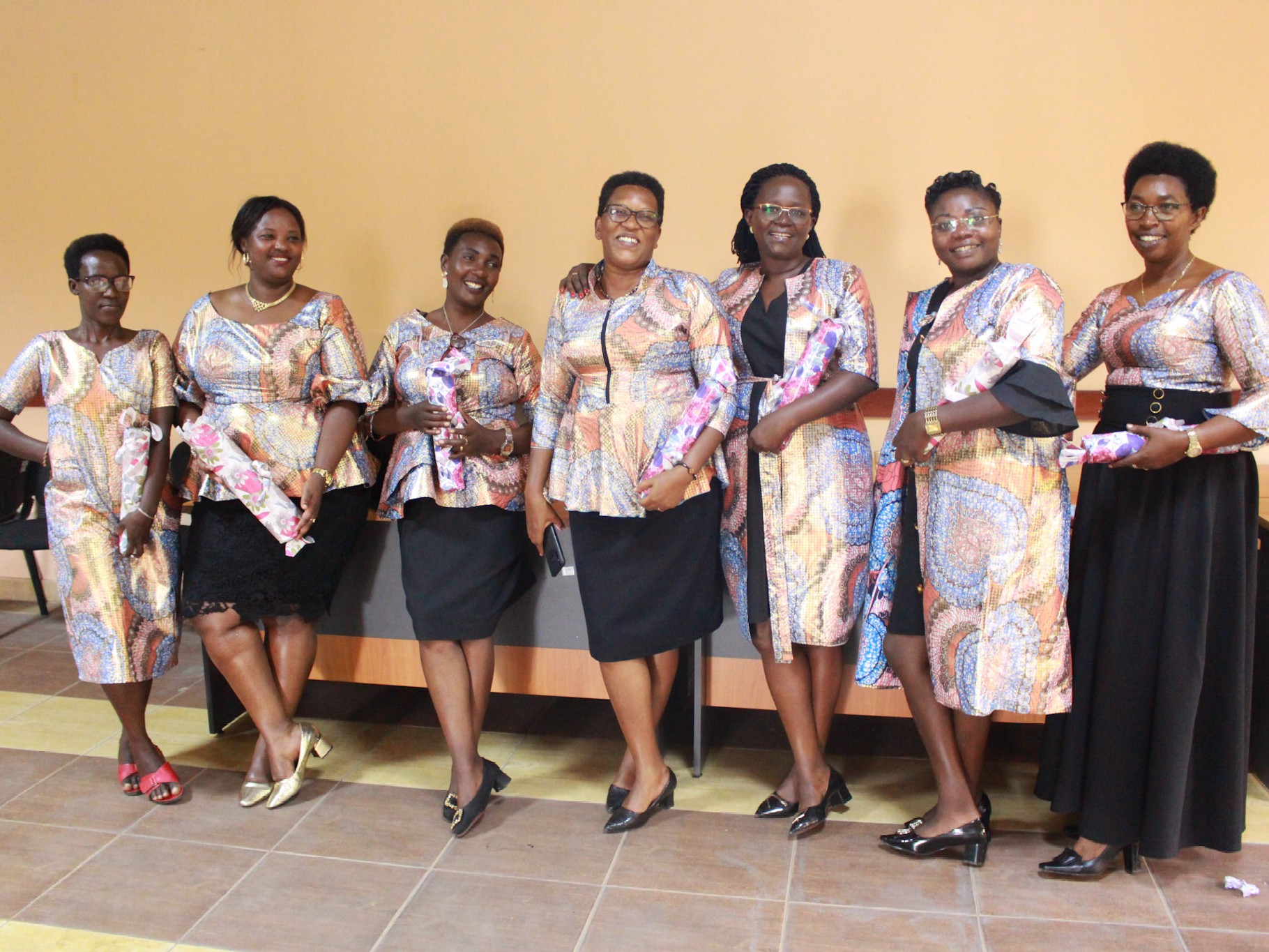 7 women from Burundi pose for a picture during a Women's Day workshop