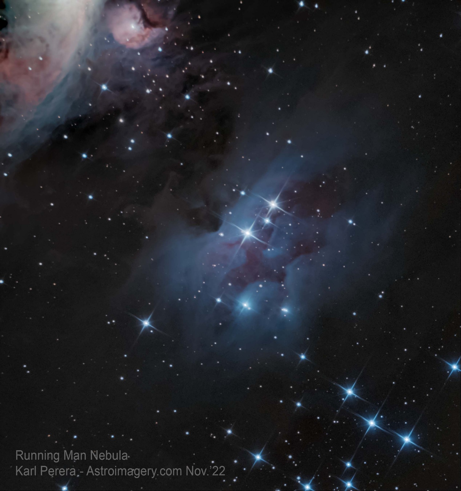 image of the Running Man Nebula, Orion.