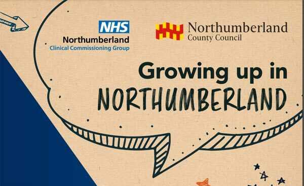 NHS Northumberland Clinical Commissioning Group logo. Northumberland County Council Logo. Growing up in Northumberland